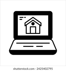 Online Real Estate icon vector stock illustration