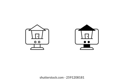 Online Real Estate icons set vector stock illustration