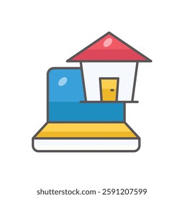 Online Real Estate vector icon design use realestate illustration
