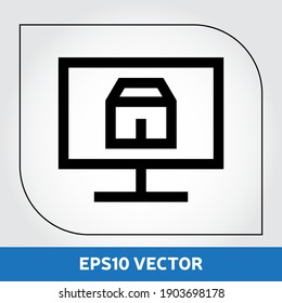 Vector de icono de realtor en línea. Icono inmobiliario en diseño plano. Ilustración vectorial Eps 10.