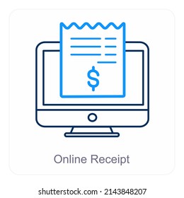 Online Receipt And Bill Icon Concept