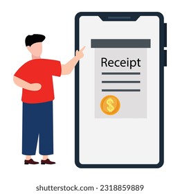 Online receipt digital invoice online bill illustration
 