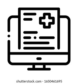 Online Receipt Icon Vector. Outline Online Receipt Sign. Isolated Contour Symbol Illustration