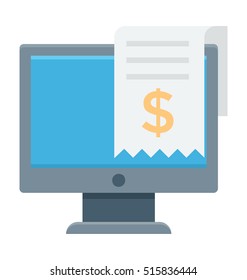 Online Receipt Vector Icon