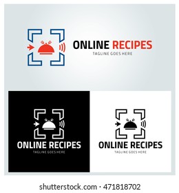 online recipes logo design element ,Food logo ,vector illustration