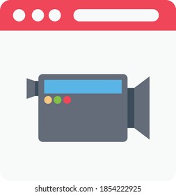 online recording vector flat colour icon