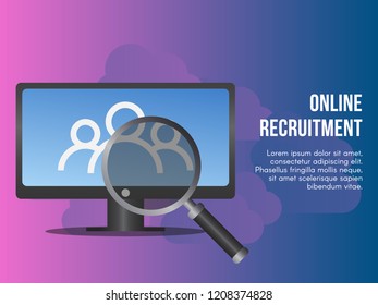 Online recruitment concept illustration vector design template