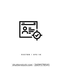 Online Recruitment Icon. Editable Stroke