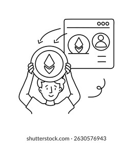 Ilustrações de contorno de vetor de reembolso online. Arquivo EPS 10