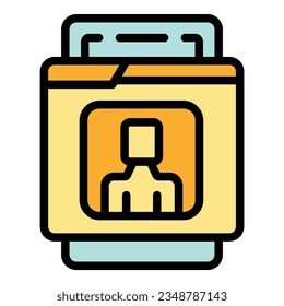 Online register icon outline vector. Internet access. Computer form color flat