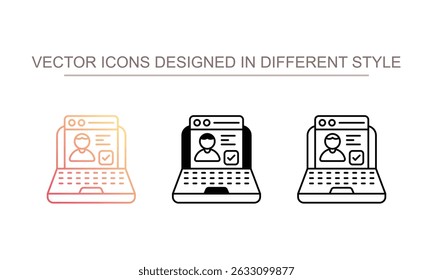 Online Registeration icon design with white background stock illustration