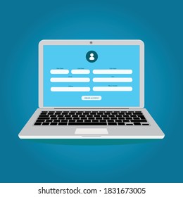 Online registration flat icon,symbol and vector,Can be used for web, print and mobile