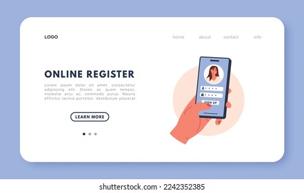 Online registration and sign up concept. Access to your account. Reliable information protection. Flat vector illustration