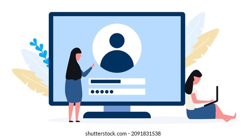 Online registration and sign-up concept. two business signing up or log in to an online account on a mobile phone