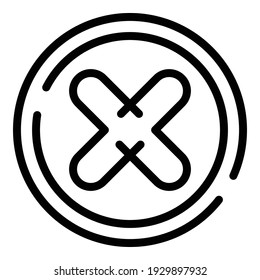 Online rejected icon. Outline online rejected vector icon for web design isolated on white background