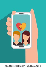Online relationships technology design ,vector graphic eps10.