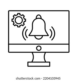 Online reminder Black outline Vector Icon

