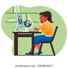 Online or remote Education concept