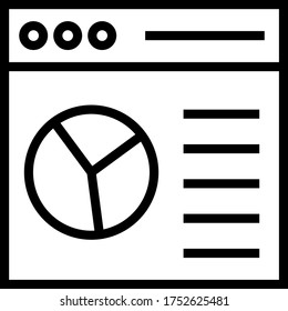 online report, chart line icon isolated on white background 
