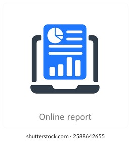 Online Report and document icon concept