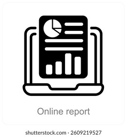 Online Report and document icon concept