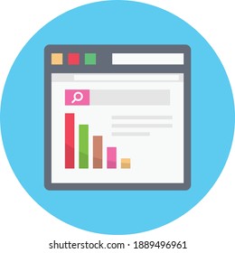 online report flat vector colour flat icon