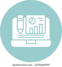 Design de Ícone de Vetor de Círculo de Glifo de Relatório Online