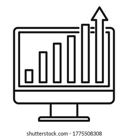 Online report graph icon. Outline online report graph vector icon for web design isolated on white background