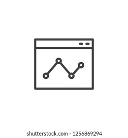 Online report outline icon. linear style sign for mobile concept and web design. Website page with business graph simple line vector icon. Symbol, logo illustration. Pixel perfect vector graphics