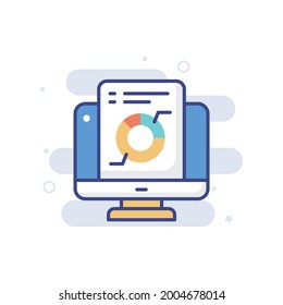 Online Report vector icon style illustration. EPS 10 file Marketing and advertising symbol