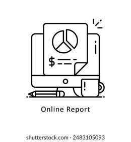 Online Report Vektorgrafik Gliederungssymbol Stil Illustration. Symbol auf weißem Hintergrund EPS 10 Datei