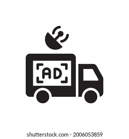 Online Report vector solid icon. Marketing and advertising symbol EPS 10 file