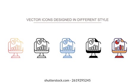 Online Reporting icon design with white background stock illustration