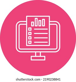 Online Reports line circle icon vector image. Can also be used for web apps, mobile apps and print media.