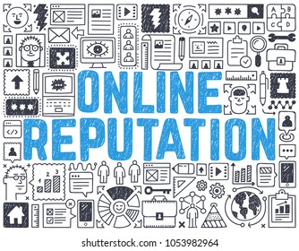 Online Reputation - Hand drawn vector illustration