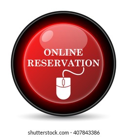 Online reservation icon. Internet button on white background. EPS10 vector