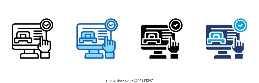 Icono de reserva en línea Multi Style Ilustración vectorial