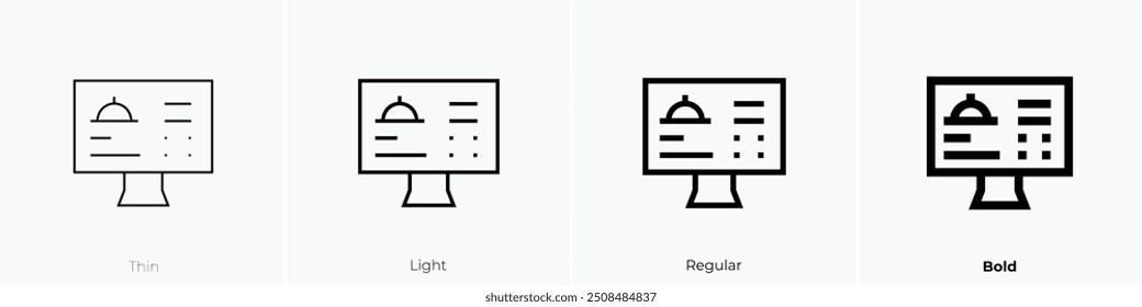 online reservation icon. Thin, Light Regular And Bold style design isolated on white background