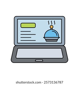 online reservation icon with white background vector stock illustration