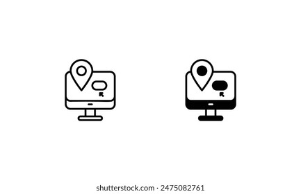 Online Reservation icons set isolate white background vector stock illustration.