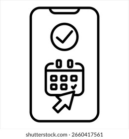 Online Reservation Outline Icon Vector Illustration
