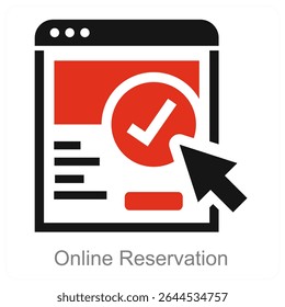 Projeto de conceito de ícone de vetor de Reserva Online