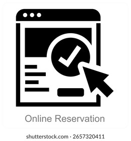 Online Reservation vector icon concept design