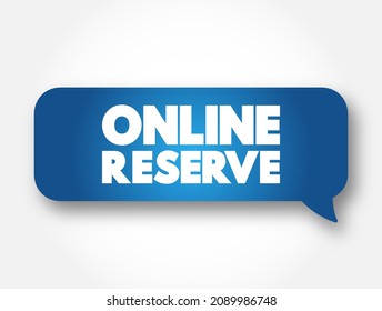 Online Reserve text message bubble, concept background