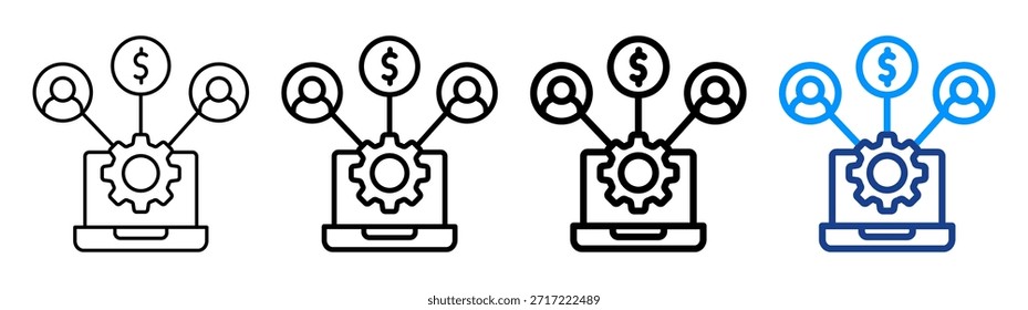 Online Resource Icon Different Outline Collection Set
