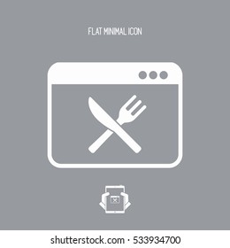 Online restaurant services - Vector flat icon