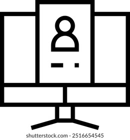 online resume icon. Thin linear style design isolated on white background