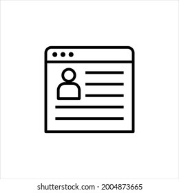 Online resume icon vector graphic illustration