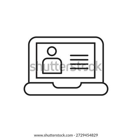 Online Resume Laptop Icon Editable Stroke Outline.eps