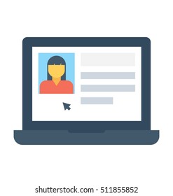 Online Resume Vector Icon 